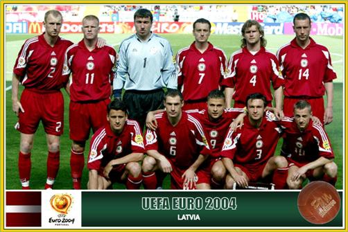 Será que eles ainda jogam. (Em pé:) Stepanovs,  Prohorenkovs, Kolinko, Isakovs, Zemļinskis, Lobanovs, (agachados:) Bleidelis, Blagonadeždins,  Verpakovskis , Astafjevs e Rubins.