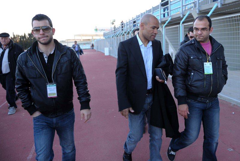 Andreas (à esquerda) e ao centro o observador do Real Madrid, que fazia parte da comissão técnica de José Mourinho.