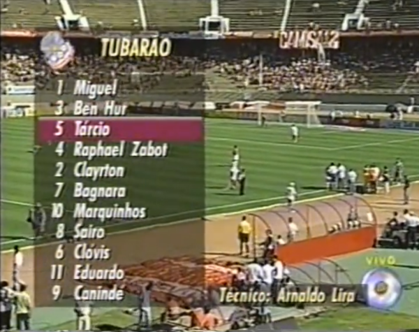 Escalação da equipe para o jogo contra o Inter, pela 7ª rodada. Abaixo há um vídeo com um compacto da partida (Reprodução)