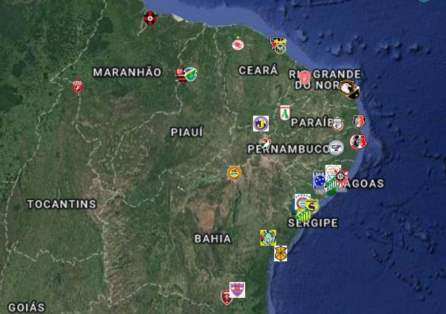 A história da Copa do Nordeste em um mapa interativo