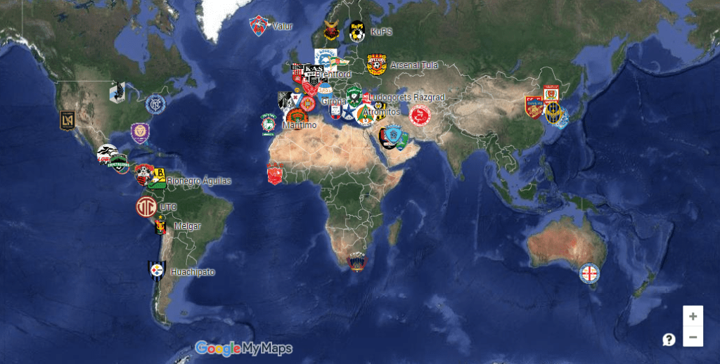 Os clubes debutantes na Copa do Mundo 2018 em um mapa&nbsp;interativo
