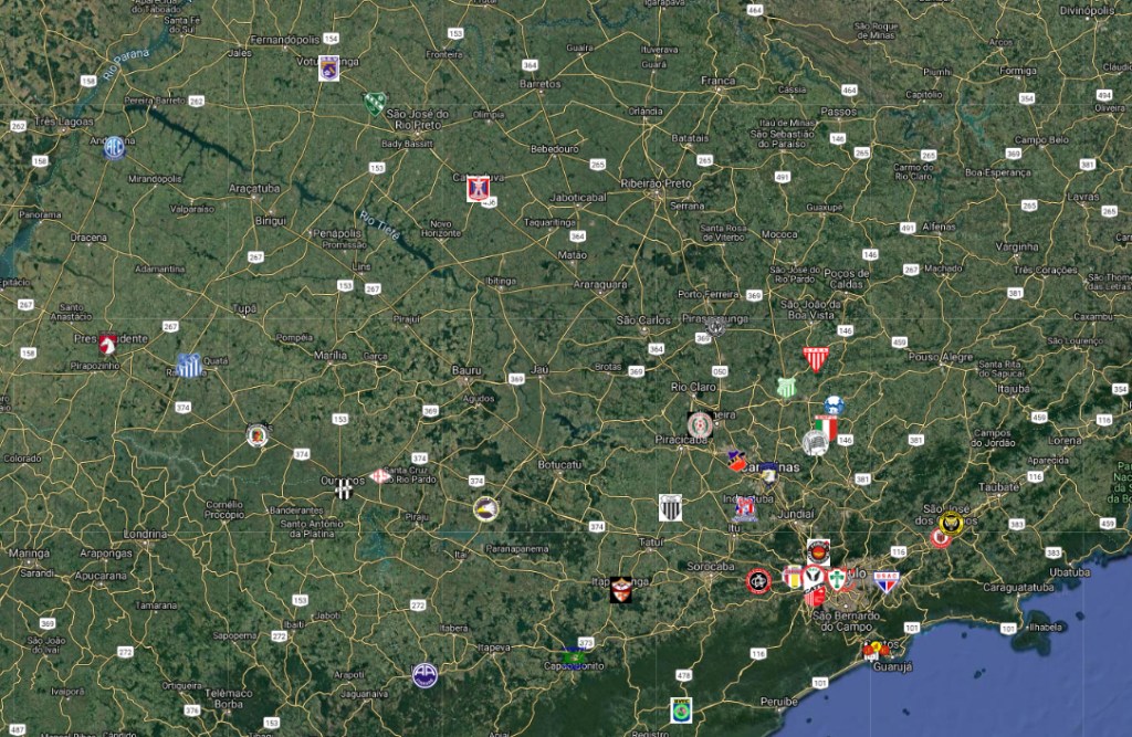 A história do Campeonato Paulista Série B-3 em um mapa&nbsp;interativo