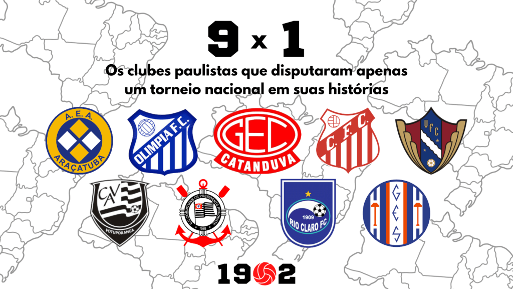 9×1: os clubes paulistas com participações únicas em torneios&nbsp;nacionais